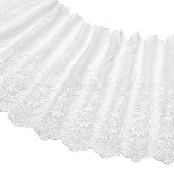5 Yards Baumwollstoffe mit bestickten Blumen&nbsp;DIY-FG0008-61