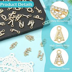 26 pièce 26 styles de breloques de connecteur en alliage de cristal strass&nbsp;FIND-CJZ0001-001KCG