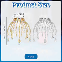4 pieza de borlas de vidrio con forma de lágrima para botella de vino con rhinestone&nbsp;HJEW-OC00401