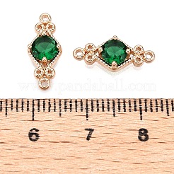 Ciondoli per connettori in vetro sfaccettato con pavé in ottone&nbsp;FIND-T070-03D