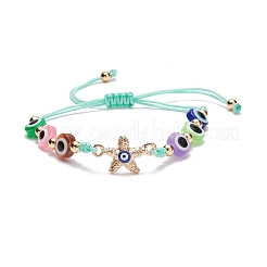 Braccialetto di perline intrecciate in resina malocchio&nbsp;BJEW-JB08412