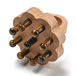 Massaggiatore per cuoio capelluto naturale con occhio di tigre&nbsp;AJEW-G058-02E