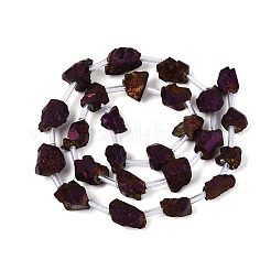Perles et fils d'améthyste naturelle brute plaqués par électrolyse&nbsp;G-Q610-06B