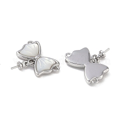 Charme de connecteur de coquille pavée en laiton&nbsp;KK-G497-08P