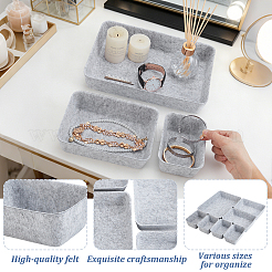2 boîte de rangement de bijoux de bureau en feutre&nbsp;AJEW-WA0004-79