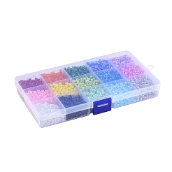 15 Farben 6/0 Glasperlen&nbsp;SEED-X0052-04-4mm