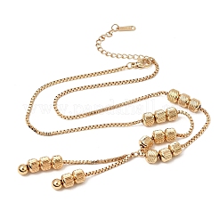 Colliers à pendentif en acier inoxydable 304 avec perles rondes plates et chaîne à maillons carrés&nbsp;SA-CBAF6AD-13G