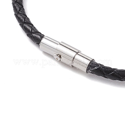 Bracciali di corda di pelle intrecciato &nbsp;BJEW-JB11387-01