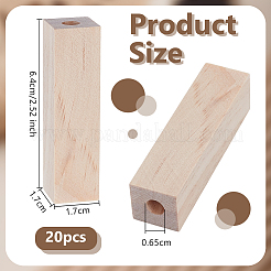 Ébauches de stylo courtes percées en bois brut&nbsp;WOOD-WH0064-09