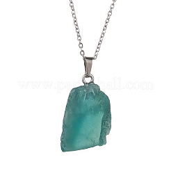 Colliers à pendentif en fluorite naturelle brute brute&nbsp;NJEW-JN04637-03