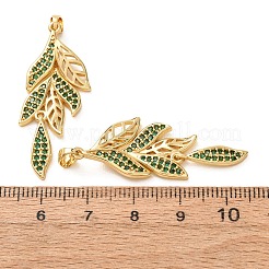 Messing Micro Pave grüne Zirkonia Anhänger&nbsp;KK-A304-10G