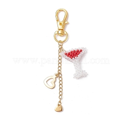 Decorazioni pendenti con perline di semi di calici da vino&nbsp;HJEW-MZ00181