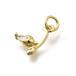 Breloques en laiton avec zircone cubique de micro pave&nbsp;KK-P295-09G