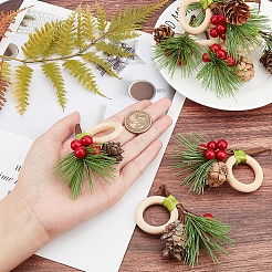 Ronds de serviette en bois sur le thème de noël&nbsp;AJEW-WH0261-90