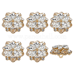 6 Stück Glas-Strass-Ösenknöpfe&nbsp;BUTT-FG0001-52G