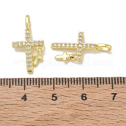 Micro pavé di zirconi chiari in ottone con pendenti in vetro&nbsp;CU-CBA6E4E-14G