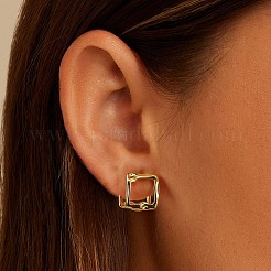 925 pendientes cuadrados de plata de ley&nbsp;EJEW-H167-04G