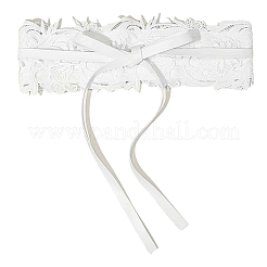 Breite Gürtel aus Kunstleder mit Blumenspitze und Kette&nbsp;AJEW-WH20077-032B