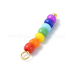 2 pz pendenti con perline di vetro color arcobaleno&nbsp;PALLOY-JF02526-02S
