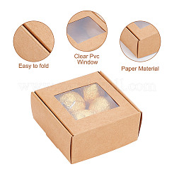 Coffrets cadeaux pliants en papier carré&nbsp;CON-WH0094-46B-01