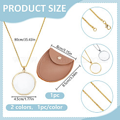 2 collar con colgante de lupa de vidrio redondo y plano&nbsp;TOOL-DR0001-12