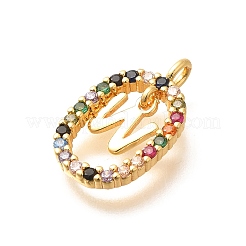Pendentifs avec zircon cubiques à micro-pavés en laiton&nbsp;ZIRC-P123-01G-W02