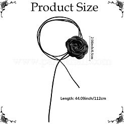1 collar gótico de poliéster con diseño de rosas y flores para mujer&nbsp;NJEW-CN0001-22
