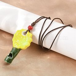Collares ajustables de porcelana con colgante de girasol y silbato&nbsp;FB-CBA68CE-01B