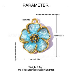 304 Edelstahl-Emaille-Anhänger&nbsp;STAS-OY015-26G-02
