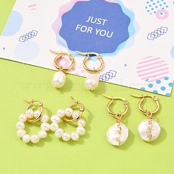 Juegos de pendientes de aro de acero inoxidable 304&nbsp;EJEW-JE04325-M