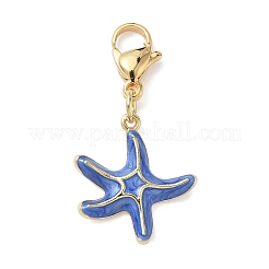 Pendentifs décoratifs en forme d'étoile de mer en laiton émaillé&nbsp;HJEW-JM04082
