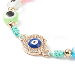Braccialetto di perline intrecciate in resina malocchio&nbsp;BJEW-JB08414