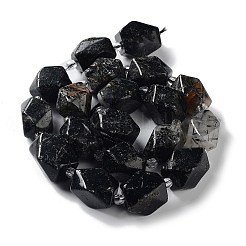 Naturale nero rutilato perle di quarzo fili&nbsp;G-C182-18-02