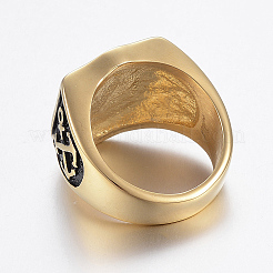 Anillos de sello de acero inoxidable 304 con revestimiento iónico (IP) para hombres&nbsp;RJEW-H125-39AG-22mm