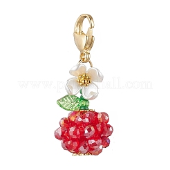 Decorazioni pendenti con perline di semi di vetro e diaspro imperiale sintetico tinto di frutta e fiori&nbsp;HJEW-MZ00307-03