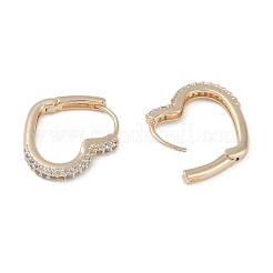 Orecchini a cerchio con cuore in zirconi chiari&nbsp;EJEW-L292-010G