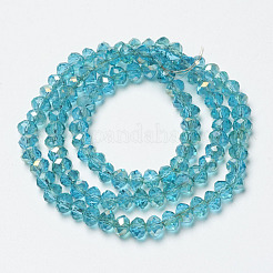 Chapelets de perles en verre transparent électrolytique&nbsp;EGLA-A034-T6mm-H14