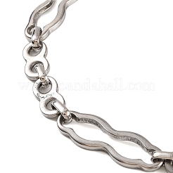 Bracciali a catena con maglie in acciaio inossidabile 201 anti-ossidazione&nbsp;BJEW-B078-95P