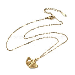 Colliers avec pendentif feuille de ginkgo en acier inoxydable 304&nbsp;SA-CBA5A8D-05G