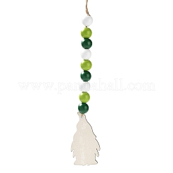 Décoration pendentif gnome en bois pour la saint-patrick&nbsp;HJEW-G023-01C