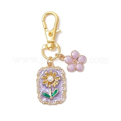 3 pendentif décoratif en alliage émaillé et perle en plastique&nbsp;HJEW-JM04436