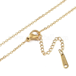 Placcatura ionica (ip) lettera iniziale 304 collane con ciondolo in acciaio inossidabile&nbsp;NJEW-M199-01G-Q