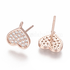 Accessoires de clous d'oreilles en laiton&nbsp;ZIRC-O034-20RG