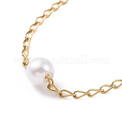 Pulseras redondas de cuentas de perlas de imitación de plástico&nbsp;BJEW-E054-06G