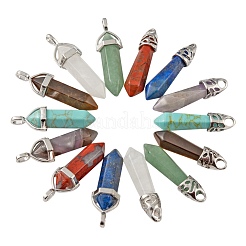 14 Stück spitze Chakra-Anhänger aus natürlichem und synthetischem Edelstein in 14 Stilen&nbsp;G-LS0001-76