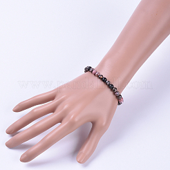 Bracciali tratto Rhodonite naturale&nbsp;BJEW-JB04557-01
