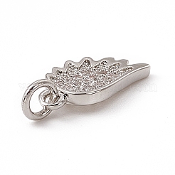 Breloques ailes en laiton micro pavé de zircone cubique transparente&nbsp;ZIRC-F132-60P