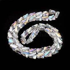 Brins de perles de verre transparentes galvanisées&nbsp;GLAA-G092-A05