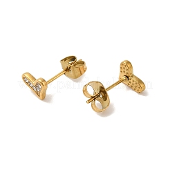 Orecchini a bottone in acciaio inossidabile 304 con strass di cristallo per donna&nbsp;EJEW-C094-01D-G