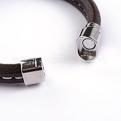 Bracciali cordone in pelle stile semplice&nbsp;BJEW-P128-07